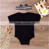 2017 Wholesale Toddler Summer Short Sleeve Knitted Boutique Kids Clothing Latest Newborn Baby Romper thumbnail-2