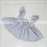 Summer Soft Newborn Baby Clothes Infant Plain Color Dress Ruffle Sleeve Design Girls Party Dresses With Bowknot thumbnail-2