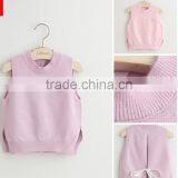 2016 Latest Cute Baby Girls Sleeveless Soft Wool Sweater Design Baby Clothes thumbnail-1