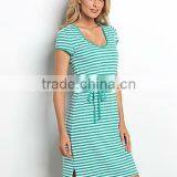Striped Jersey Fashion Casual Sun Dress FD11635# thumbnail-1