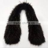 Myfur Brown Color Genuine Raccoon Fur Long Hooded For Lady Coat Wholesale Fur Collar thumbnail-3