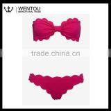 Personalized Scalloped Bandeau Bikini thumbnail-3