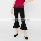 New in Fashionable Black Cropped Bell-bottom Pants for Women thumbnail-2