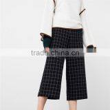 Attractive Glitzy Cropped Cutting Side Zip Cotton Womens Checkered Pants thumbnail-5