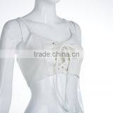 Latest Design Girls Top Polyester Crop Top and Lace Up Sleeveless Nightclub Top thumbnail-2