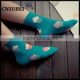 200 Needle Fresh Color Korean Cute Cartoon Ice Cream Women Tube Socks for Young Girl Normal Wearing thumbnail-2