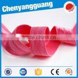 China Factory Wholesale Beautiful Solid Color Velvet Fold Over Elastic thumbnail-5
