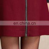 OEM Custom Made In China Fashion Zipper Red Mini Skirt Office Lady Love thumbnail-2