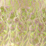 China Factory Nigeria Green Flower Embroidered Mesh Lace Fabric for Women thumbnail-1
