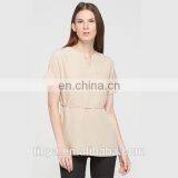 Latest Fashion Design Short Sleeve Small V-neck Women Elegant Ladies Tops Summer