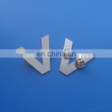 Silver plating soft enameled white color letter V design metal lapel pin