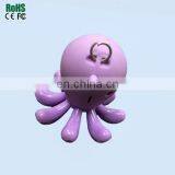 Octopus Shaped Design Plastic Animal Keychain With Sound Custom