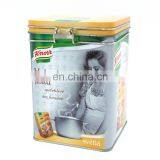 China Wholesale 105x105x155MM Food Safe Empty Metal Tin Can Container With Metal Lock Closing thumbnail-2