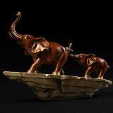 Bronze Elephant Family Statue Including Mother and Calf Elephant Sculpture thumbnail-5