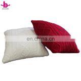 Alibaba Supplier Hotel 1OO% Cotton Cushion Cable Knitted Decorative Sofa/Car Multifunctional Pillow Cover/Case
