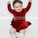 Baby Velvet Dressy Romper Christmas Onesie Baby Bodysuits thumbnail-1
