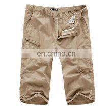 Men's Casual Twill Elastic Cargo Shorts Below Knee Loose Fit Long Shorts thumbnail-3