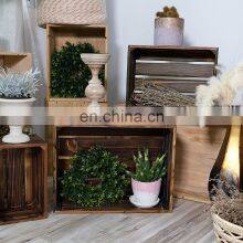 Modern Aesthetic Decorative Wooden Crates With Wall Mounts and Cutout Handles thumbnail-2