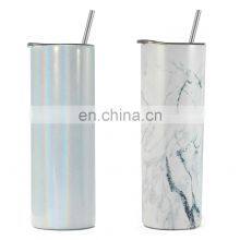 600ml Double Walled Stainless Steel Glitter Reusable Skinny Slim Travel Customized Sublimation Tumbler thumbnail-2