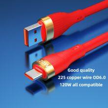 High Speed Data Transmission and Charging OD6.0 120W Charging Cable Fast Charger Cable For Cellphone thumbnail-5