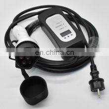 Portable Type 2 EV Charging 16A 32A 40A EU Connectors Plug With Control Box 5M Cable EV Charger USA thumbnail-1