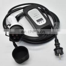 Portable Type 2 EV Charging 16A 32A 40A EU Connectors Plug With Control Box 5M Cable EV Charger USA