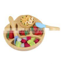 Eco-friendly Tableware Bamboo Baby Bowl Bowl Feeding Plate With Silicone Suction And Spoon thumbnail-1