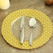 Elegant Red Colored Glass Wedding Charger Plate Wholesale thumbnail-5