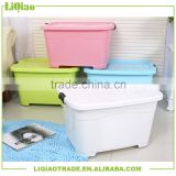 Delicate multi-color heavy-duty plastic storage box with wheels suitable for home