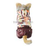 Luxury Fur Flower Cotton Coffee Dog Clothes thumbnail-2