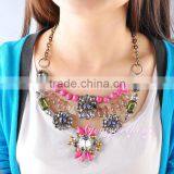 Bohemia Design Gold Plated Color Stones Choker Fashion Necklace thumbnail-1