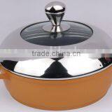 24cm Die Cast Aluminium Sauteuse Pan With Semi S/S-glass Lid thumbnail-1