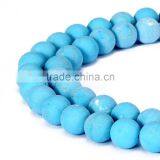 Hot Selling Matte Chinese Blue Turquoise Round Gemstone Loose Beads