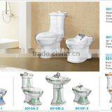 Embossment Ceramic Decorated Two Piece Toilet ,sanitary Ware Toilet Set thumbnail-6