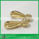 Sinicline Factory Made Gold Metal Tag for Bag With Rhinestone