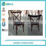 Cross Back Chair With Leather Pad thumbnail-1