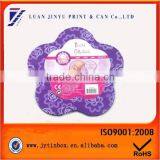 Durable Flowered Shaped Metal Tin Storage Box for Girls