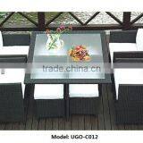 UGO wicker modern furniture 2014 rattan chair table set UGO-C012 for Mellisse