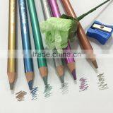 7" Jumbo Size Round Shape Soft Wood High Quality 5.0mm Metallic Colored Pencil thumbnail-6