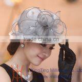 Womens Fancy Straw Hats Elegant Church Hat With Organza Flowers Trimming Onside thumbnail-5