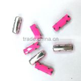 5*10mm Baguette rectangle acrylic rhinestone claw setting brass nail gems silver sew on DIY garment accessories craft pink