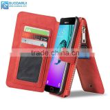 2 in 1 Separate phone leather wallet Flip Case & PC Cover For Samsung galaxy A9 Pro A910 leather pouch