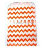 Orange Chevron Paper Treat Bags - Bakery Bags 5*7.5 Inch Medium Size thumbnail-1