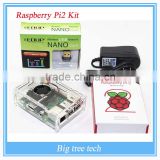 Transparent Clear Case Enclosure Box With Cooling Fan + Raspberry Pi 2+N8508GS Wifi Adapter+AC Power Adapter Charger