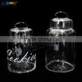 Unique Candy Glass Jar With Glass Lid With Handle