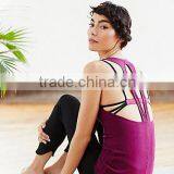 High Quality 87% Nylon and 13% Spandex Women Yoga Tank Top Fashion Design Gym Clothing thumbnail-6