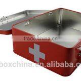 Recycled Custom Rectangular Plain Tin Lunch Box With Handle