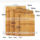 Organic Basic Traditional Easy Carry Hang Stainless Steel Handle Kitchen Butcher Bamboo Cutting Board Chopping Block thumbnail-2