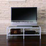 2 Tier Glass TV Stand Table Living Room Furniture