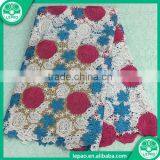 2016 Latest Embroidered High Quality Tulle Lace Fashion Coral Red Fabrics thumbnail-5